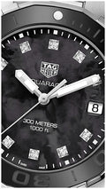 Tag Heuer Aquaracer Quartz Black Dial Silver Steel Strap Watch for Women - WAY131M.BA0748