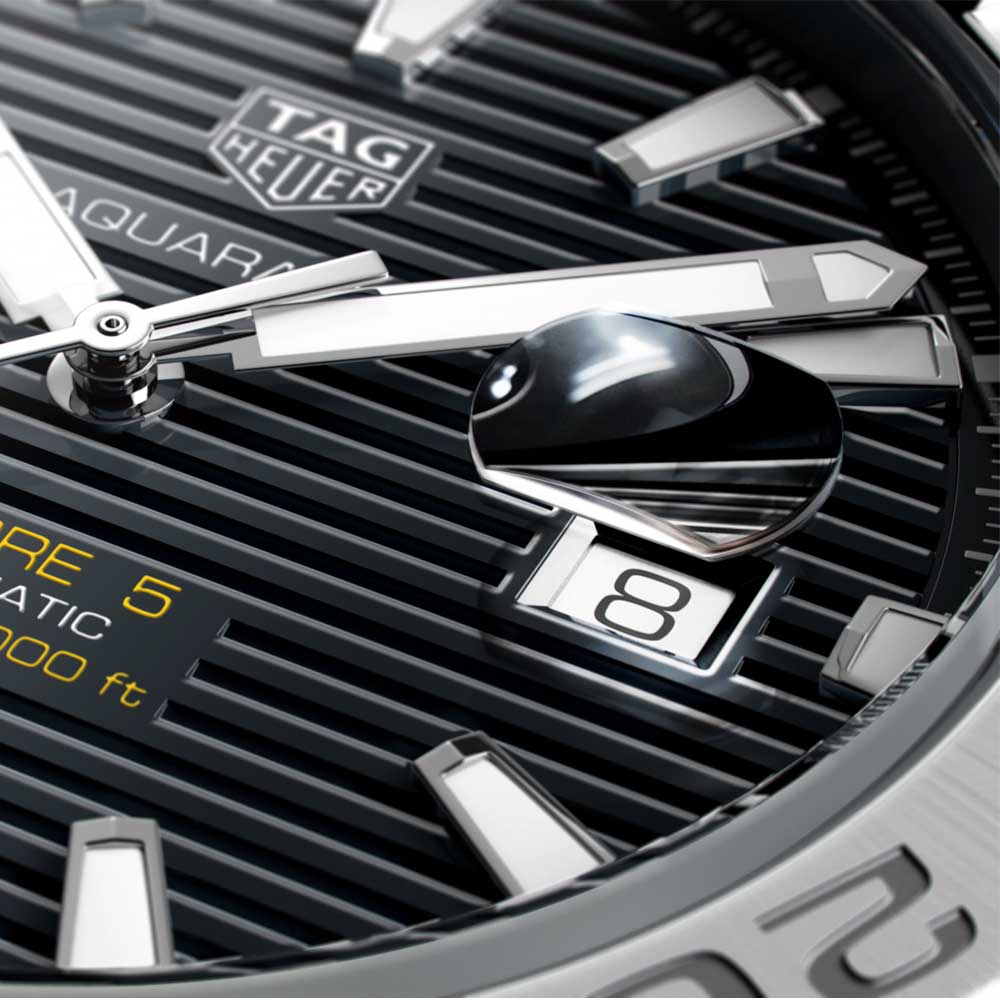 Tag Heuer Aquaracer Automatic Black Dial Silver Steel Strap Watch for Men - WAY2010.BA0927
