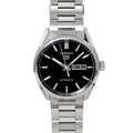 Tag Heuer Carrera Day Date Automatic Black Dial Silver Steel Strap Watch for Men - WBN2010.BA0640