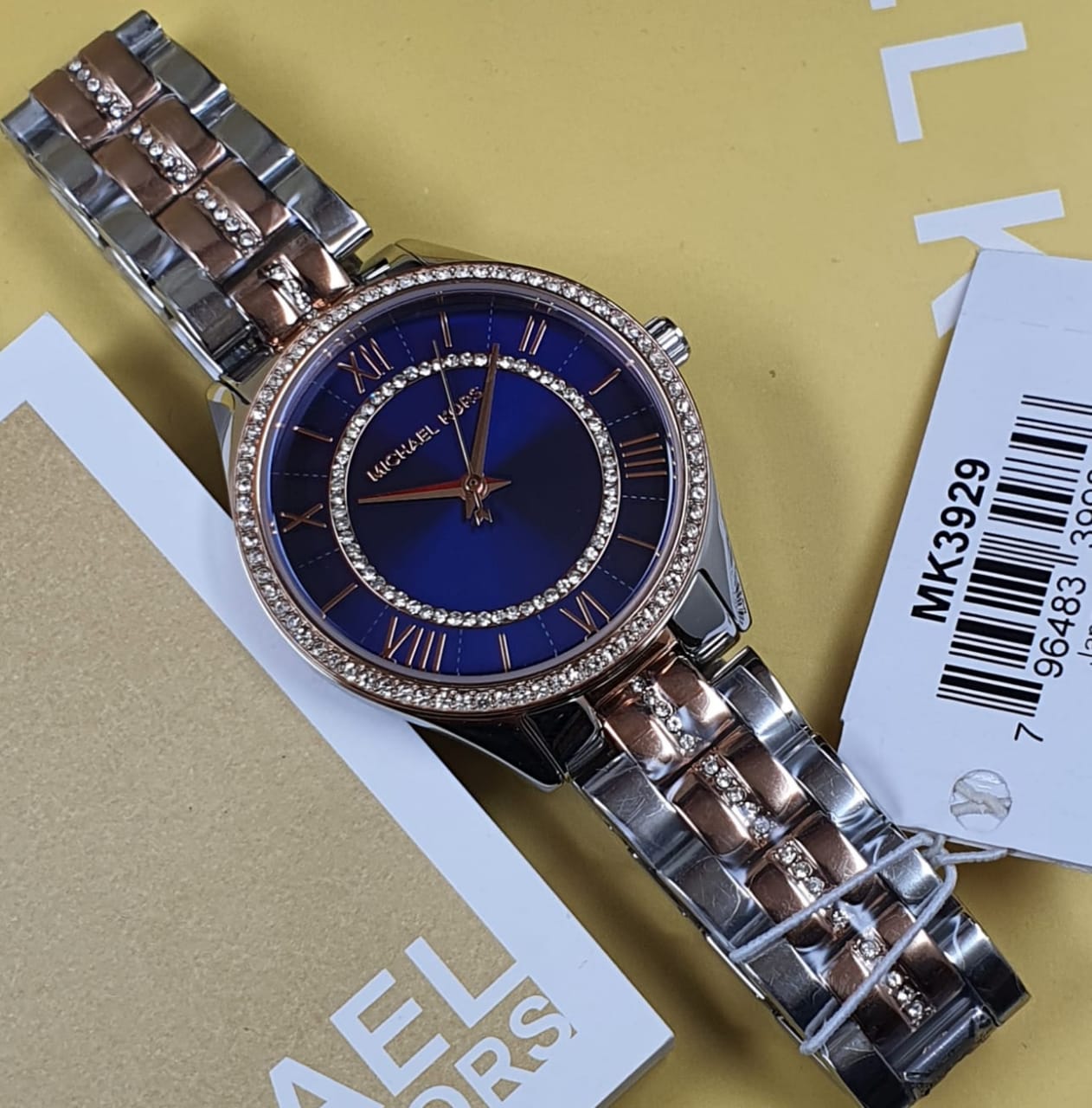 Michael Kors Lauryn Quartz Blue Dial Two Tone Steel Strap Watch For Women - MK3929