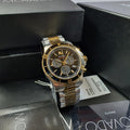 Movado Series 800 Chronograph Black Dial Two Tone Steel Strap Watch For Men - 2600146