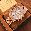 Michael Kors Lexington Rose Gold Dial Rose Gold Steel Strap Watch for Women - MK5569