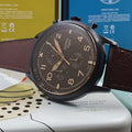 Fossil Retro Pilot Chronograph Brown Dial Brown Leather Strap Watch for Men - FS5833