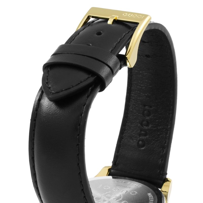 Gucci Le Marche Des Merveilles Quartz Green Dial Black Leather Strap Watch For Women - YA126463