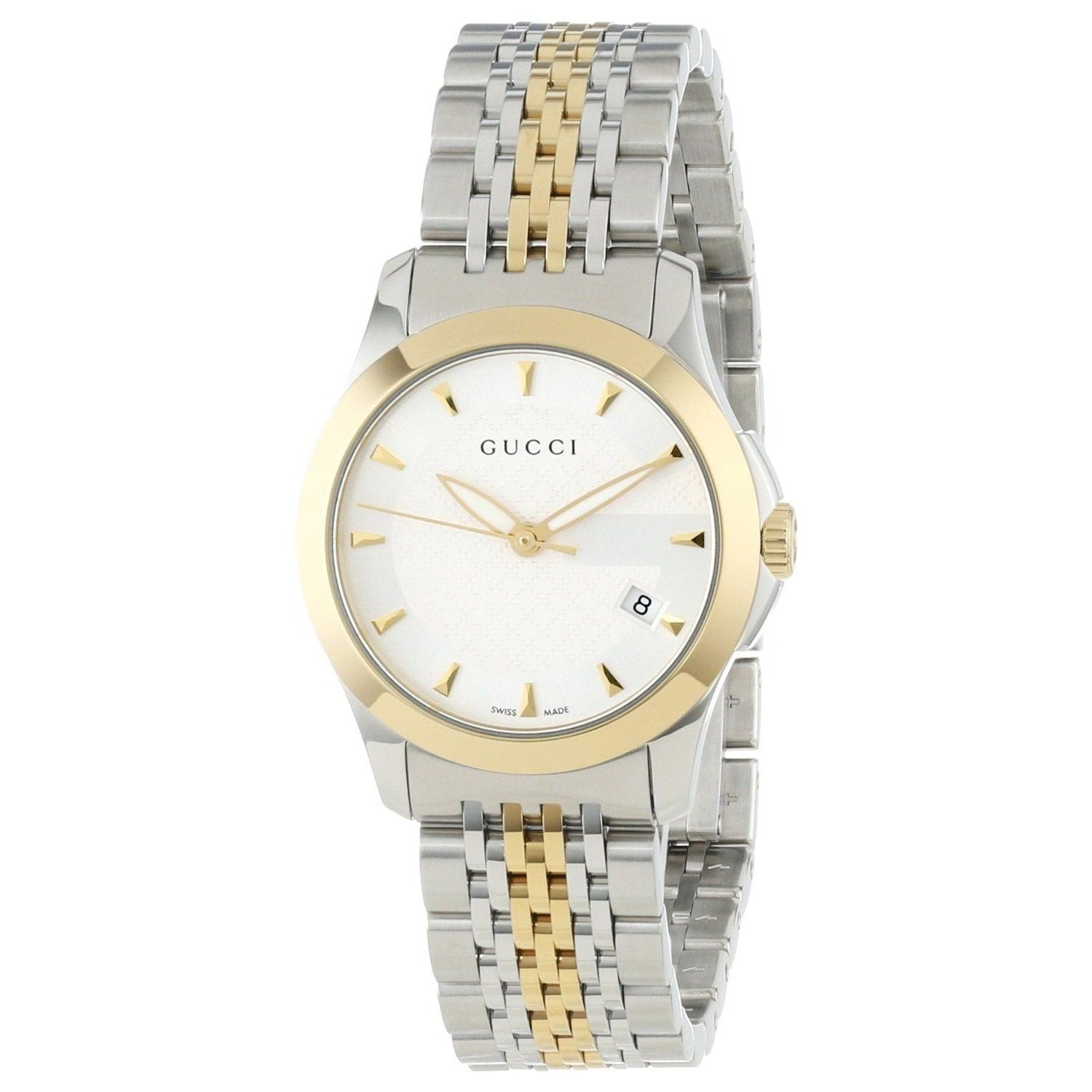 Gucci G Timeless Silver Dial Two Tone Steel Strap Watch For Women - YA126511