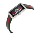 Gucci G Frame Quartz Green & Red Mother of Pearl Dial Multicolor Leather Strap Watch For Women - YA147408