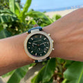 Michael Kors Parker Chronograph Green Dial Green Leather Strap Watch For Women - MK6985