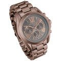 Michael Kors Bradshaw Chronograph Brown Dial Brown Steel Strap Watch For Women - MK6247