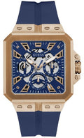 Guess Leo Chronograph Blue Dial Blue Silicone Strap Watch For Men - GW0637G3