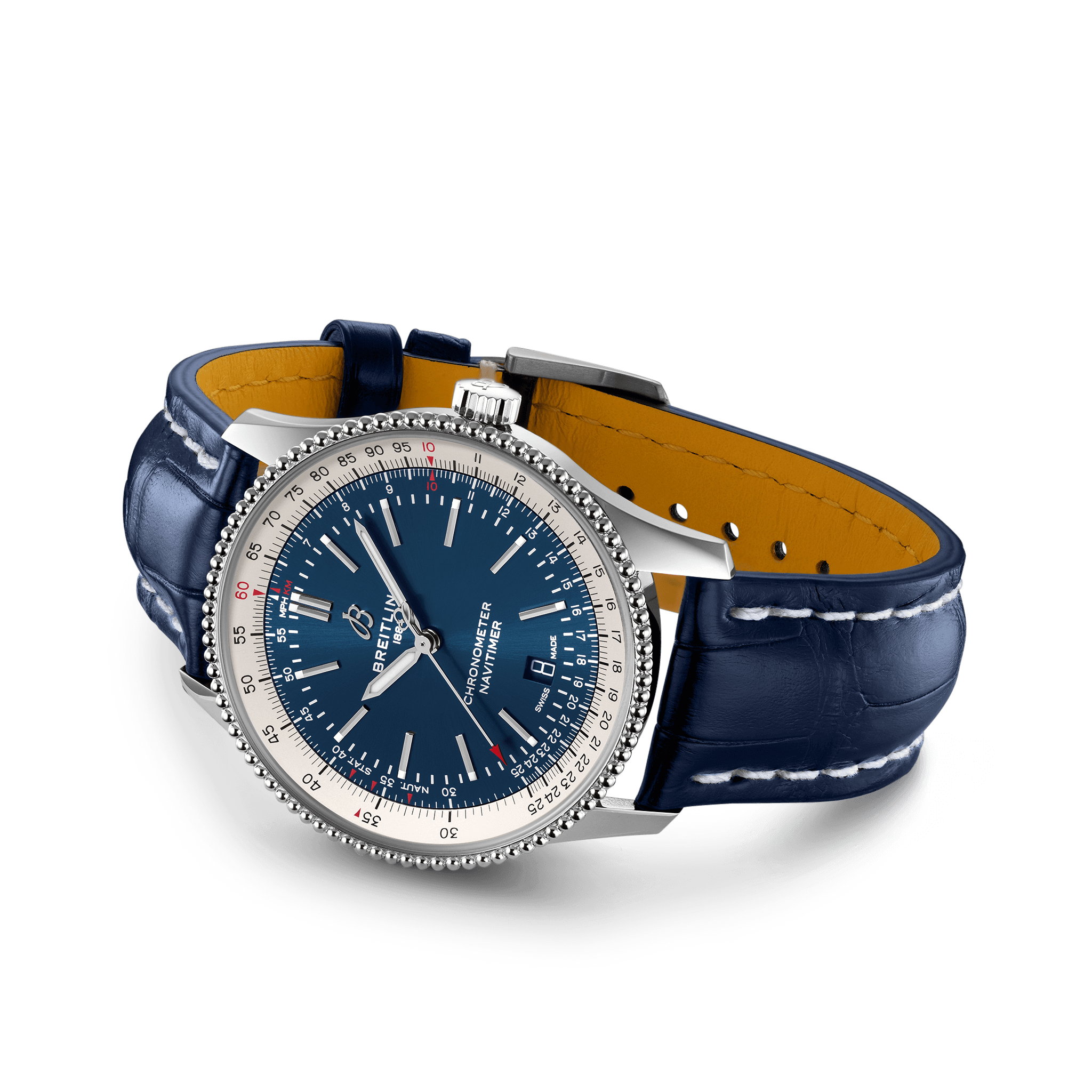 Breitling Navitimer Automatic 41mm Blue Leather Strap Mens Watch - A17326211C1P3