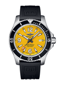 Breitling Superocean Automatic 44mm Yellow Dial Black Rubber Strap Watch for Men - A17367021I1S1