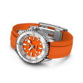 Breitling Superocean Automatic 36 Orange Dial Orange Rubber Strap Watch for Men - A17377211O1S1
