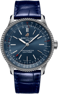Breitling Navitimer Automatic 35 Blue Dial Blue Leather Strap Watch for Men - A17395161C1P1