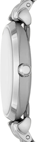 Emporio Armani Gianni T-Bar Quartz Blue Dial Silver Steel Strap Watch For Women - AR11594