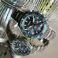 Fossil FB-03 Chronograph Green Dial Silver Steel Strap Watch for Men - FS5726