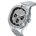 Guess Duke Glitz Black Dial Silver Steel Strap Watch For Men - GW0576G1
