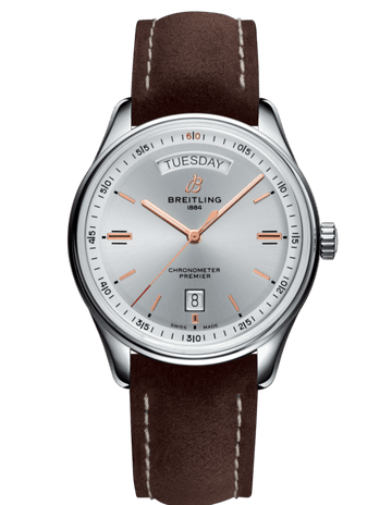 Breitling Premier Automatic Chronometer 40mm Silver Dial Mens Watch - A45340211G1X3
