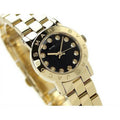Marc Jacobs Amy Black Dial Gold Steel Strap Watch for Women - MBM3336