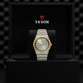 Tudor Royal Diamonds Automatic Grey Dial Two Tone Steel Strap Watch for Men - M28603-0002