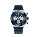 Breitling Super Chronomat B01 44 Blue Dial Blue Rubber Strap Watch for Men - AB0136161C1S1