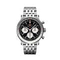 Breitling Navitimer B01 Chronograph 43 Black Dial Silver Steel Strap Watch for Men - AB0138211B1A1