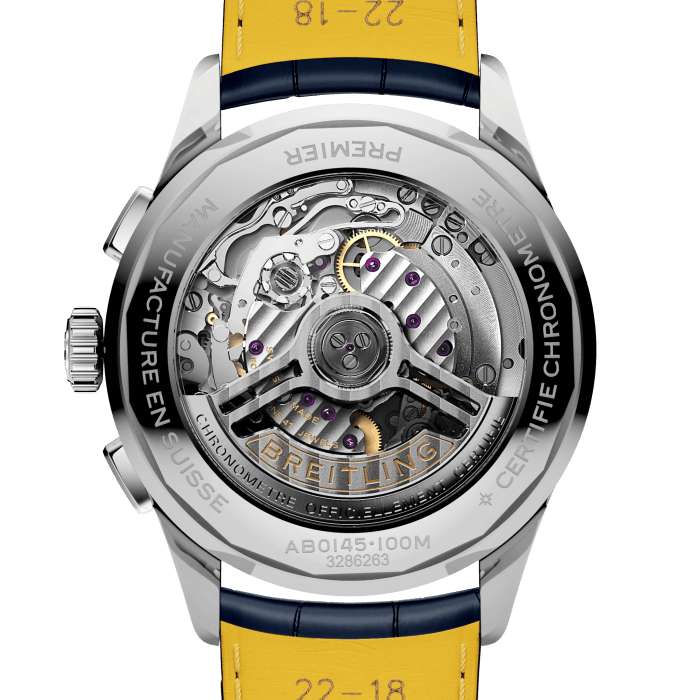 Breitling Premier B01 Chronograph 42 Blue Dial Blue Leather Strap Watch for Men - AB0145171C1P2