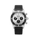 Breitling Superocean Heritage B01 Chronograph 44 Silver Dial Black Mesh Bracelet Watch for Men - AB0162121G1S1