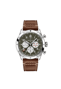 Breitling Super Avi B04 Chronograph GMT 46 Curtiss Warhawk Green Dial Brown Leather Strap Watch for Men - AB04452A1L1X1