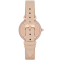 Emporio Armani Gianni T-Bar Quartz Rose Gold Dial Pink Leather Strap Watch For Women - AR11001