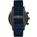 Emporio Armani  Luigi Chronograph Black Dial Blue Rubber Strap Watch For Men - AR11023