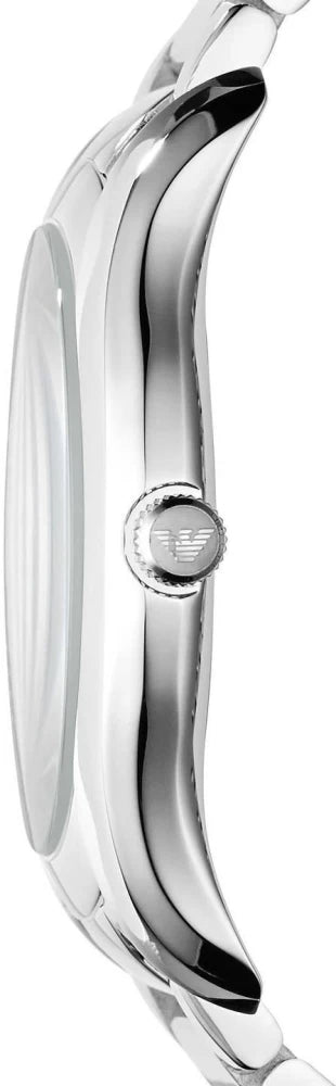 Emporio Armani Valente Quartz Black Dial Silver Steel Strap Watch For Men - AR11086