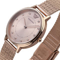 Emporio Armani Kappa Pink Dial Pink Mesh Bracelet Watch For Women - AR11129