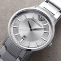 Emporio Armani Renato Quartz Silver Dial Silver Steel Strap Watch For Men - AR11189