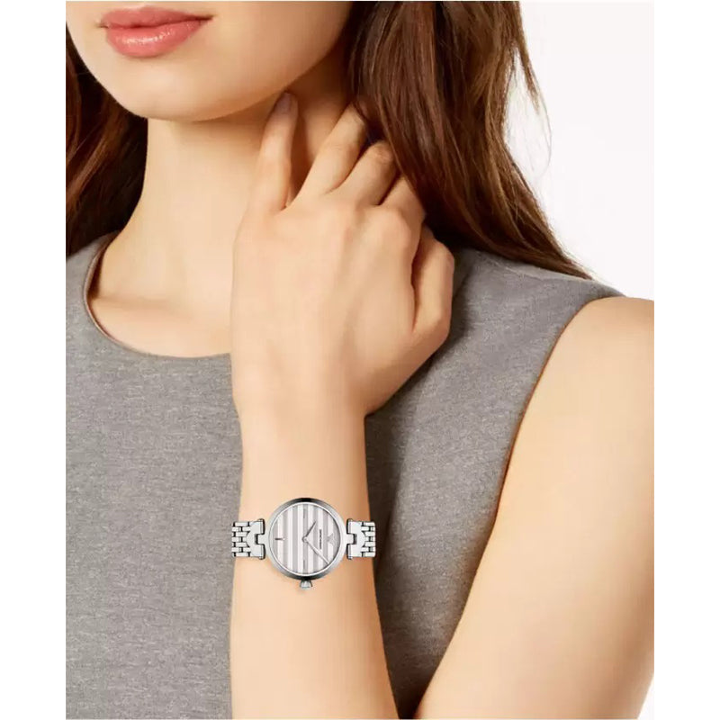 Emporio Armani Arianna Analog White Dial Silver Steel Strap Watch For Women - AR11195