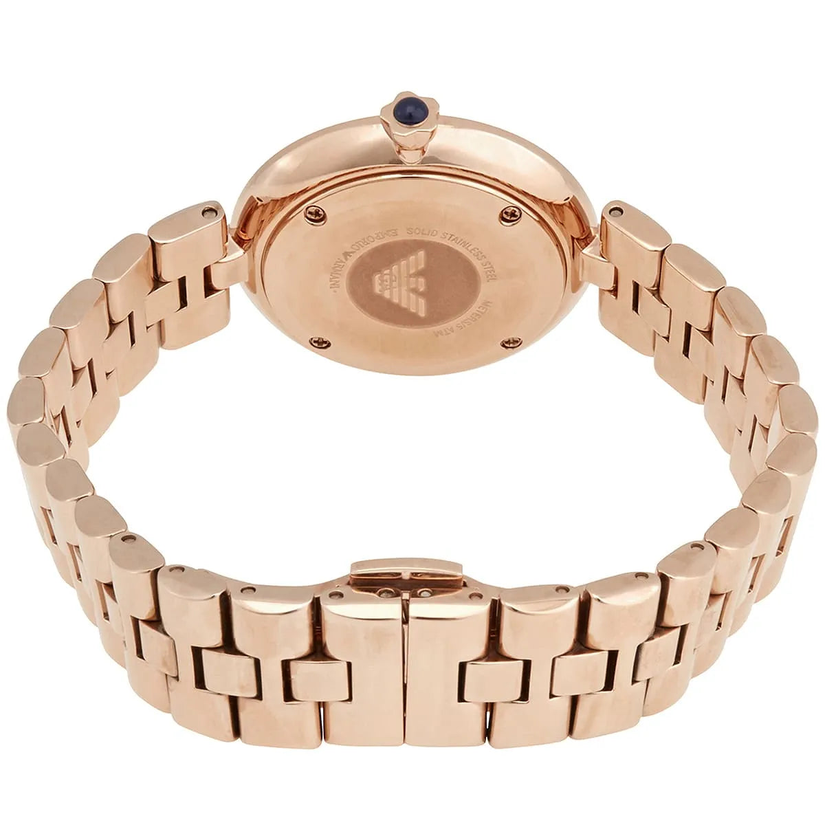 Emporio Armani Arianna Quartz Grey Dial Rose Gold Steel Strap Watch For Women - AR11220
