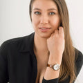 Emporio Armani Mia Quartz Silver Dial Brown Leather Strap Watch For Women - AR11525