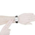 Emporio Armani Retro Analog Quartz Silver Dial Black Leather Strap Watch For Men - AR1674