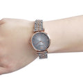 Emporio Armani Gianni T Bar Grey Dial Two Tone Stainless Steel Watch For Women - AR1725