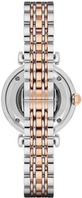 Emporio Armani Gianni T Bar Analog White Dial Two Tone Steel Strap Watch For Women - AR2076