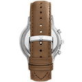 Emporio Armani Classic Chronograph Silver Dial Brown Leather Strap Watch For Men - AR2471