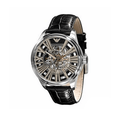 Emporio Armani Meccanico Automatic Black Dial Leather Strap Watch For Men - AR4629