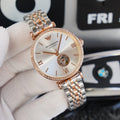 Emporio Armani Gianni T-Bar Analog White Dial Two Tone Steel Strap Watch For Women - AR60019
