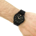Emporio Armani Interchangeable Black Dial Black Steel Strap Watch For Men - AR80021