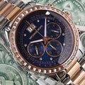 Michael Kors Brinkley Blue Dial Two Tone Steel Strap Watch for Women - MK6205