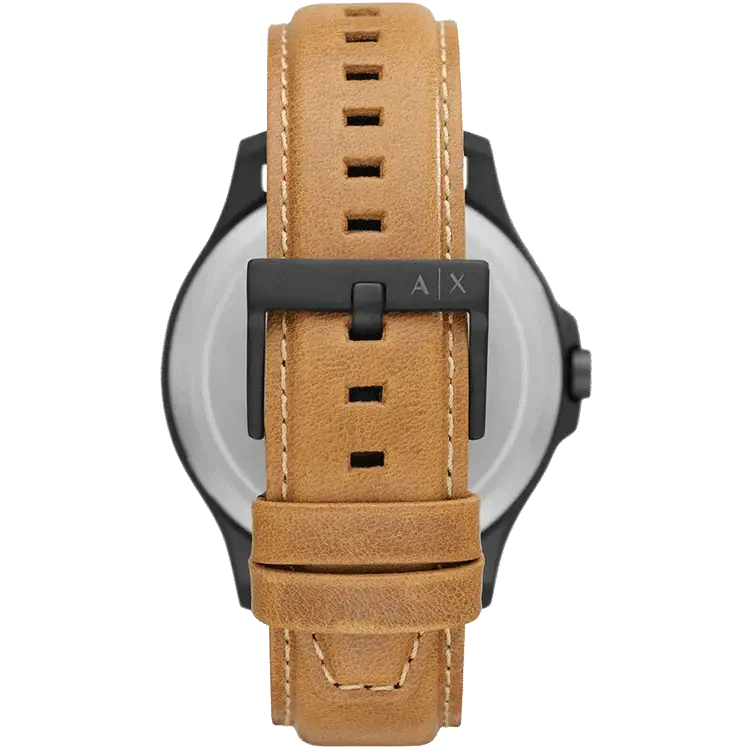 Armani Exchange Hampton Chronograph Green Dial Brown Leather Strap Watch For Men - AX2412