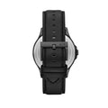 Armani Exchange Hampton Quartz Blue Dial Black Leather Strap Watch for Men - AX2411