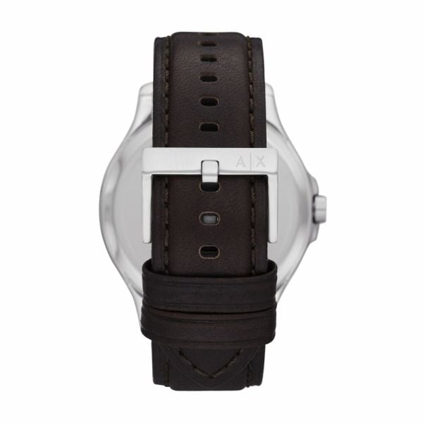 Armani Exchange Whitman Silver Dial Brown Leather Strap Watch For Men - AX2100