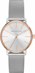 Armani Exchange Lola Analog White Dial Silver Mesh Strap Watch For Women - AX5537