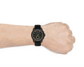 Armani Exchange Outerbanks Chronograph Black Dial Black Silicone Strap Watch For Men - AX1343