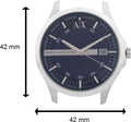 Armani Exchange Hampton Chronograph Blue Dial Silver Steel Strap Watch For Men - AX2132